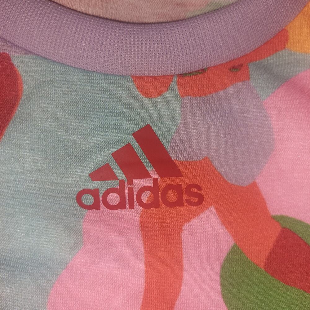 Adidas x Farm Rio Dress Training Midi Dress Gold/ Semi Solar red Love Island - Picture 7 of 14